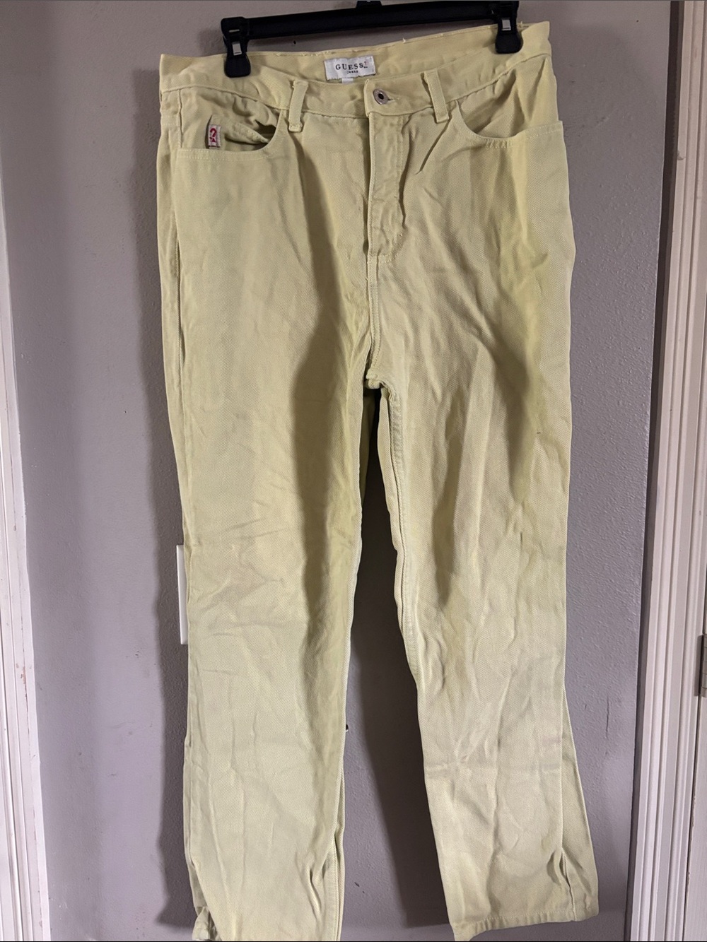 Vintage Guess Pale Yellow Straight Leg Jeans - Picture 1 of 3